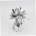 Greutate pentru Baloane cu Heliu, Embo, din Folie cu Franjuri, 170g, 13 x 5 x 3 cm, Argintiu - imagine 5