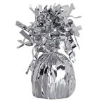 Greutate pentru Baloane cu Heliu, Embo, din Folie cu Franjuri, 170g, 13 x 5 x 3 cm, Argintiu