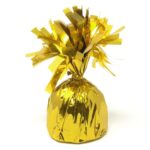 Greutate pentru Baloane cu Heliu, Embo, din Folie cu Franjuri, 170g, 13 x 5 x 3 cm, Auriu