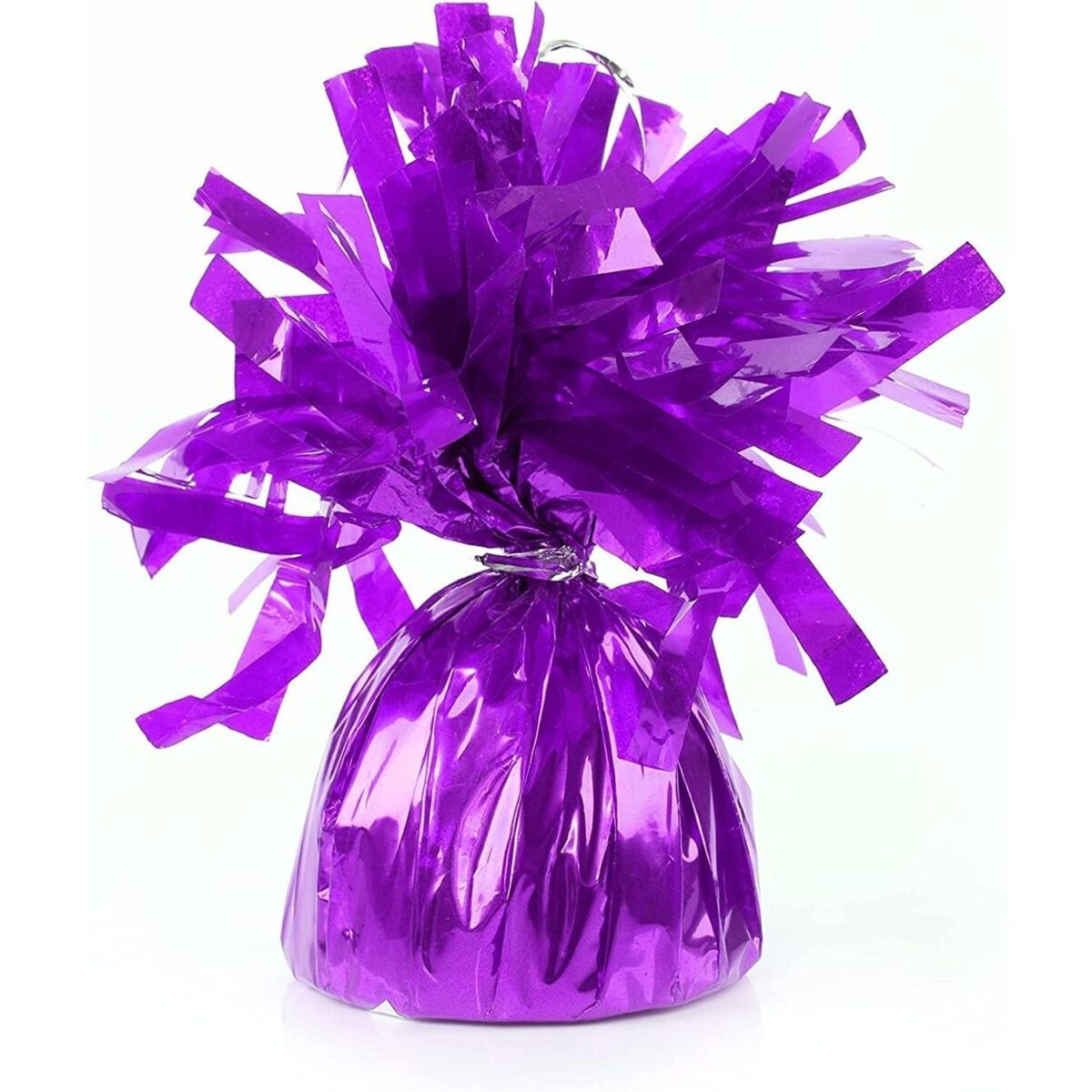 Greutate pentru Baloane cu Heliu, Embo, din Folie cu Franjuri, 170g, 13 x 5 x 3 cm, Mov - imagine 2