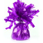 Greutate pentru Baloane cu Heliu, Embo, din Folie cu Franjuri, 170g, 13 x 5 x 3 cm, Mov - imagine 2