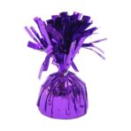 Greutate pentru Baloane cu Heliu, Embo, din Folie cu Franjuri, 170g, 13 x 5 x 3 cm, Mov