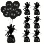 Greutate pentru Baloane cu Heliu, Embo, din Folie cu Franjuri, 170g, 13 x 5 x 3 cm, Negru - imagine 2