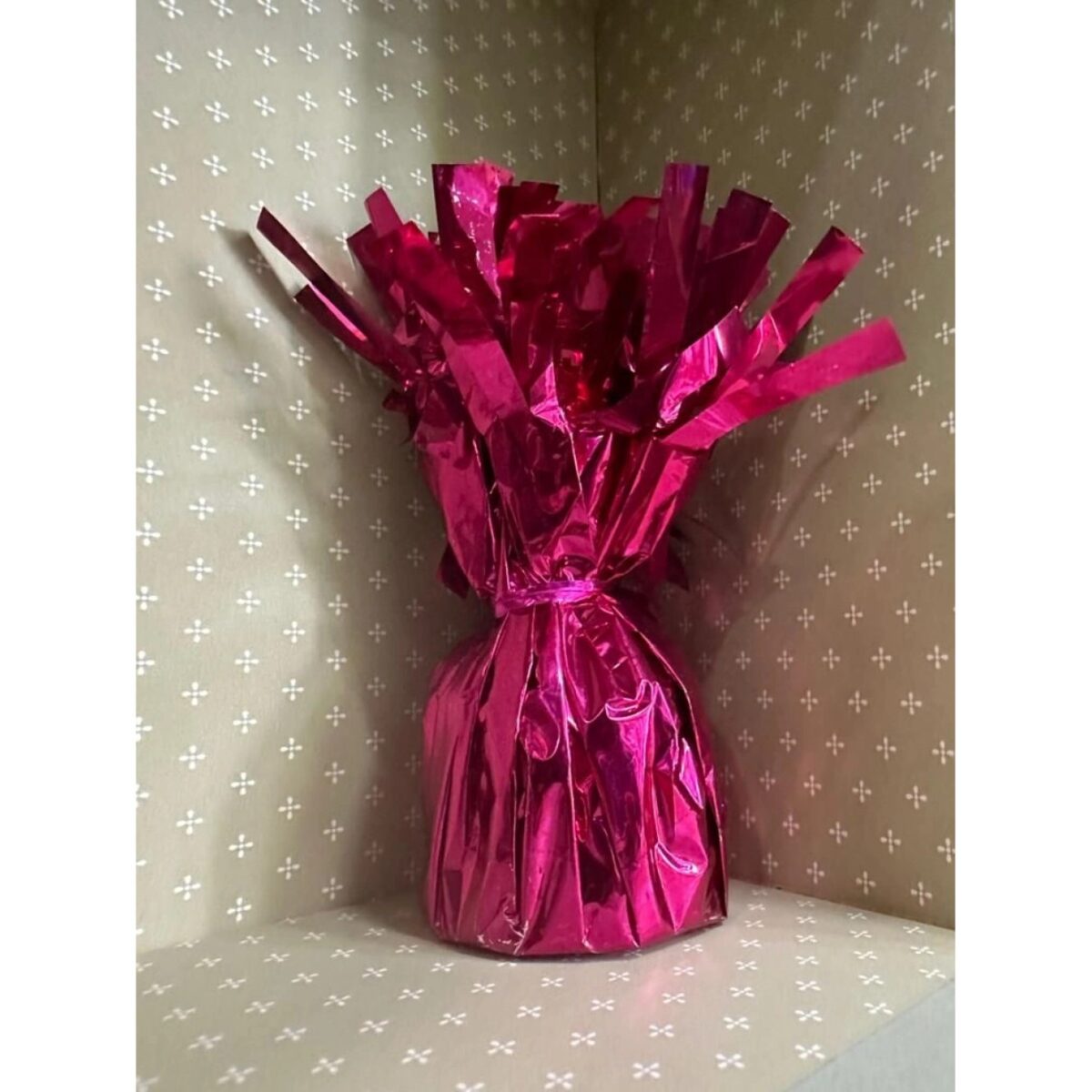 Greutate pentru Baloane cu Heliu, Embo, din Folie cu Franjuri, 170g, 13 x 5 x 3 cm, Roz - imagine 4