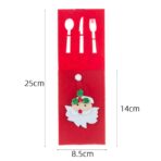 Husa decorativa pentru set tacamuri Embo, model Mos Craciun, material poliester, 25 x 8.5 cm, rosu - imagine 3