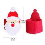 Husa deocarativa festiva pentru servetele si tacamuri, tema Mos Craciun, material textil si poliester, 5.5 x 10 cm, rosu - imagine 6