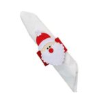 Husa deocarativa festiva pentru servetele si tacamuri, tema Mos Craciun, material textil si poliester, 5.5 x 10 cm, rosu - imagine 7