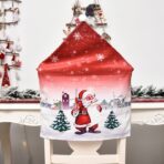Husa pentru scaun Embo, tematica Craciun, material textil/poliester, 61 x 47 cm, rosu - imagine 4