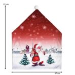 Husa pentru scaun Embo, tematica Craciun, material textil/poliester, 61 x 47 cm, rosu - imagine 5