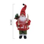 Figurina Decorativa Craciun, Embo, Mos Craciun cu Lemne la Brat, 30 x 17 x 10 cm, Material Plastic+Textil, Interior/Exterior, Rosu/Verde - imagine 3