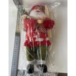 Figurina Decorativa Craciun, Embo, Mos Craciun cu Lemne la Brat, 30 x 17 x 10 cm, Material Plastic+Textil, Interior/Exterior, Rosu/Verde - imagine 4