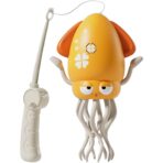 Caracatita Dansatoare, Embo, +3 Ani, 3 Moduri, din ABS, Incarcare USB, cu Undita Inclusa, 12.6 x 7.6 x 20.7 cm, Galben