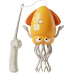 Caracatita Dansatoare, Embo, +3 Ani, 3 Moduri, din ABS, Incarcare USB, cu Undita Inclusa, 12.6 x 7.6 x 20.7 cm, Galben