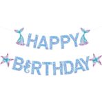 Banner Happy Birthday Sirena, Embo, Colectia Mermaid, 17 Piese, Multicolor
