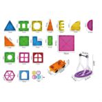 100-piece magnetic building block set, Embo, magnetic bricks, large, geometric shapes, 3 years old, ABS, magnets, 27.5*21.5*17 cm, multi-color - imagine 3