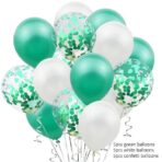 Set 15 baloane pentru petrecere, Embo, alb/verde, 30 cm - imagine 2