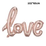 Balon din Folie Metalizata, Embo, Model Love scris de mana, 102x65 cm, Tematica Ziua Îndrăgostiților, Ambalaj Individual, Pai Inclus, Umflare cu Aer sau Heliu, Rose Gold - imagine 6