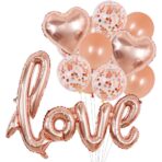 Balon din Folie Metalizata, Embo, Model Love scris de mana, 102x65 cm, Tematica Ziua Îndrăgostiților, Ambalaj Individual, Pai Inclus, Umflare cu Aer sau Heliu, Rose Gold - imagine 2