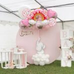 Baloane decorative tematica BABY SHOWER, Embo, ITS A GIRL, pentru gender reveal, botez, set din 5 bucati, 66 x 91 cm, Roz - imagine 2