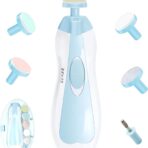 Set Pila Electrica pentru Copii si Bebelusi, Embo, ABS, 6 Accesorii, cu Lumina LED, Albastru Alb - imagine 4