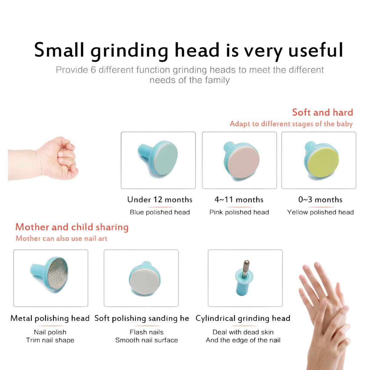 Set Pila Electrica pentru Copii si Bebelusi, Embo, ABS, 6 Accesorii, cu Lumina LED, Albastru Alb - imagine 8