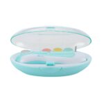 Set Pila Electrica pentru Copii si Bebelusi, Embo, ABS, 6 Accesorii, cu Lumina LED, Albastru Alb