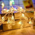 Ghirlanda Luminoasa cu 10 Clipsuri pentru Poze, Embo, 1.5 m, cu Baterii si Telecomanda, 8 Programe, Fir Argintiu, Alb Cald - imagine 8