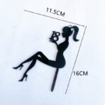 Decoratiune Topper pentru Tort, Embo, Model Fata 18 Ani, Dimensiuni 16x11.5 cm, Tematica Majorat, Negru - imagine 5