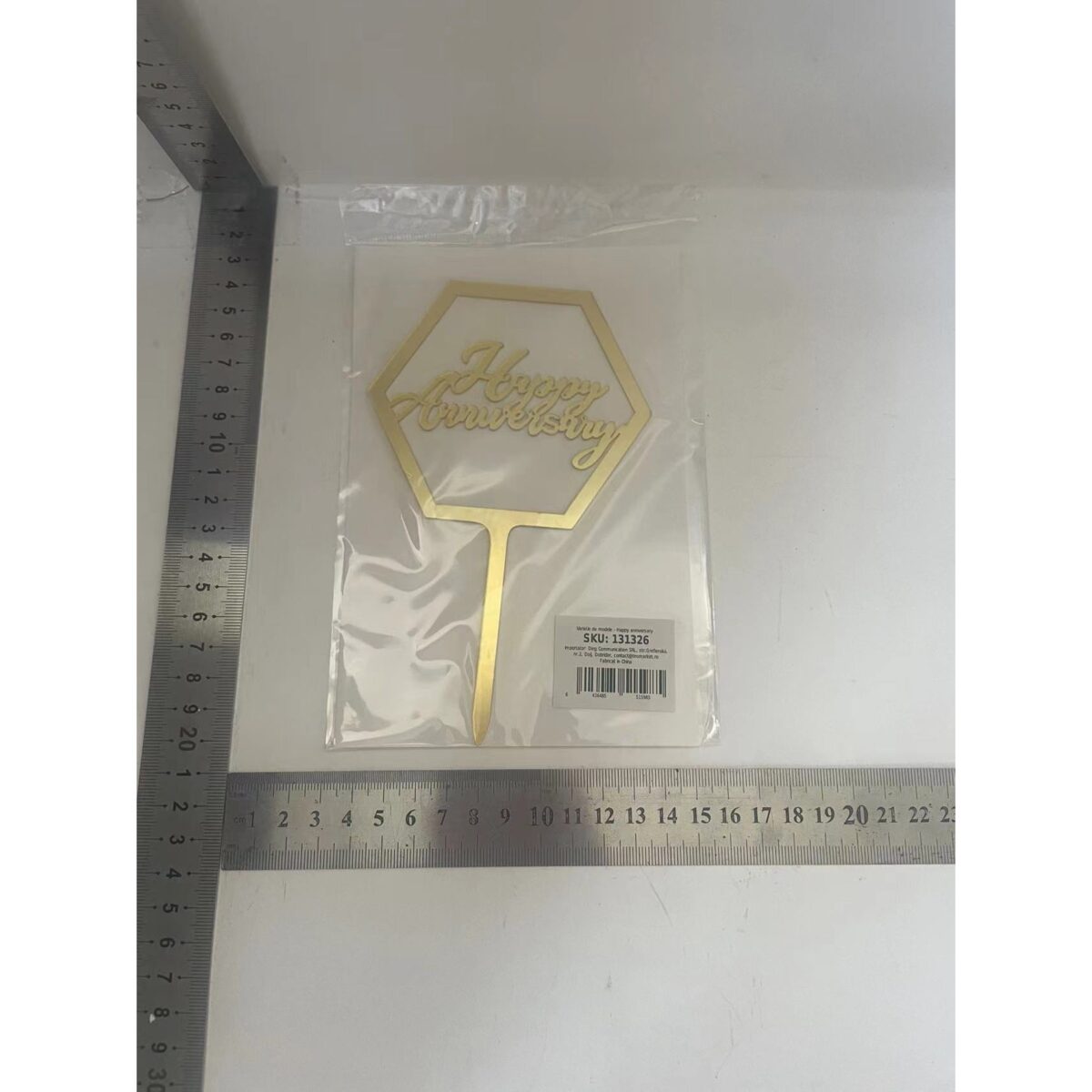 variatie-de-modele-happy-anniversary-669a17a029c09.jpg Decoratiune Topper pentru Tort, Embo, Model Hexagon Scris Happy Birthday, Tematica Aniversare, Auriu - imagine 2