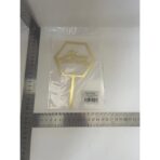 Decoratiune Topper pentru Tort, Embo, Model Hexagon Scris Happy Birthday, Tematica Aniversare, Auriu - imagine 2