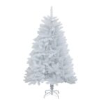 Brad de Craciun artificial cu suport inclus Embo, 210 cm, 800 ramuri/varfuri, material plastic, suport clasic, fara iluminare, utilizat pentru interior/exterior, alb