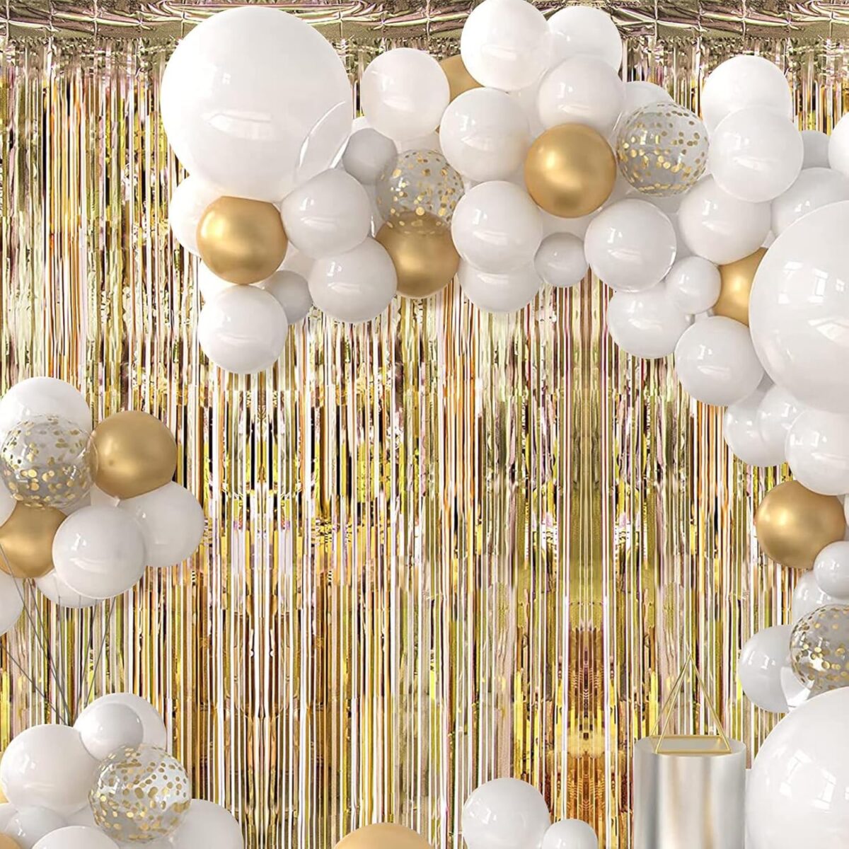 Perdea Franjurata, Embo, Model Decor Petrecere, pentru Fundal de Poze, Amenajare Colorata a Petrecerii, Dimensiune 100x200 cm, Gold Sampanie - imagine 3