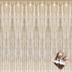 Perdea Franjurata, Embo, Model Decor Petrecere, pentru Fundal de Poze, Amenajare Colorata a Petrecerii, Dimensiune 100x200 cm, Gold Sampanie - imagine 8