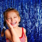 Perdea Franjurata, Embo, Model Decor Petrecere, pentru Fundal de Poze, Amenajare Colorata a Petrecerii, Dimensiune 100x200 cm, Albastru Inchis - imagine 3