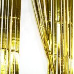 Perdea Franjurata, Embo, Model Decor Petrecere, pentru Fundal de Poze, Amenajare Colorata a Petrecerii, Dimensiune 100x200 cm, Gold - imagine 2