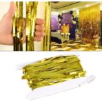 Perdea Franjurata, Embo, Model Decor Petrecere, pentru Fundal de Poze, Amenajare Colorata a Petrecerii, Dimensiune 100x200 cm, Gold - imagine 5