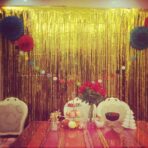 Perdea Franjurata, Embo, Model Decor Petrecere, pentru Fundal de Poze, Amenajare Colorata a Petrecerii, Dimensiune 100x200 cm, Gold - imagine 6