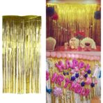 Perdea Franjurata, Embo, Model Decor Petrecere, pentru Fundal de Poze, Amenajare Colorata a Petrecerii, Dimensiune 100x200 cm, Gold - imagine 8