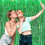 Perdea Franjurata, Embo, Model Decor Petrecere, pentru Fundal de Poze, Amenajare Colorata a Petrecerii, Dimensiune 100x200 cm, Verde - imagine 2