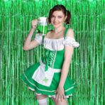 Perdea Franjurata, Embo, Model Decor Petrecere, pentru Fundal de Poze, Amenajare Colorata a Petrecerii, Dimensiune 100x200 cm, Verde - imagine 4