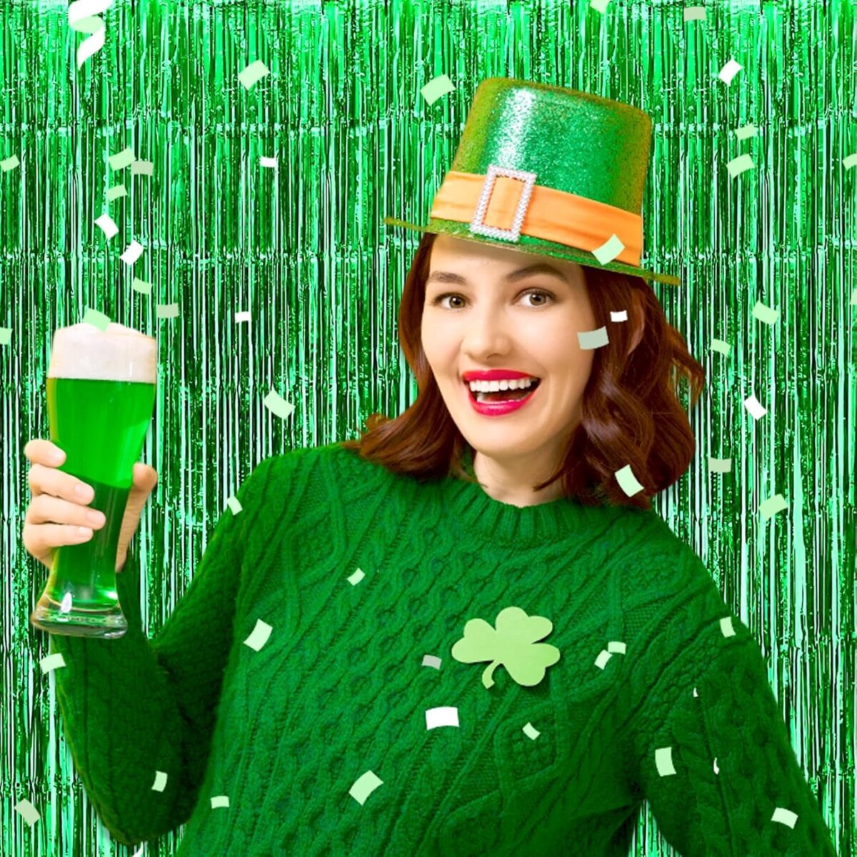 Perdea Franjurata, Embo, Model Decor Petrecere, pentru Fundal de Poze, Amenajare Colorata a Petrecerii, Dimensiune 100x200 cm, Verde - imagine 5