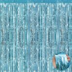 Perdea Franjurata, Embo, Model Decor Petrecere, pentru Fundal de Poze, Amenajare Colorata a Petrecerii, Dimensiune 100x200 cm, Albastru Deschis - imagine 3