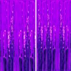 Perdea Franjurata, Embo, Model Decor Petrecere, pentru Fundal de Poze, Amenajare Colorata a Petrecerii, Dimensiune 100x200 cm, Mov - imagine 6