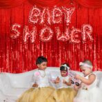 Perdea Franjurata, Embo, Model Decor Petrecere, pentru Fundal de Poze, Amenajare Colorata a Petrecerii, Dimensiune 100x200 cm, Rosu - imagine 5