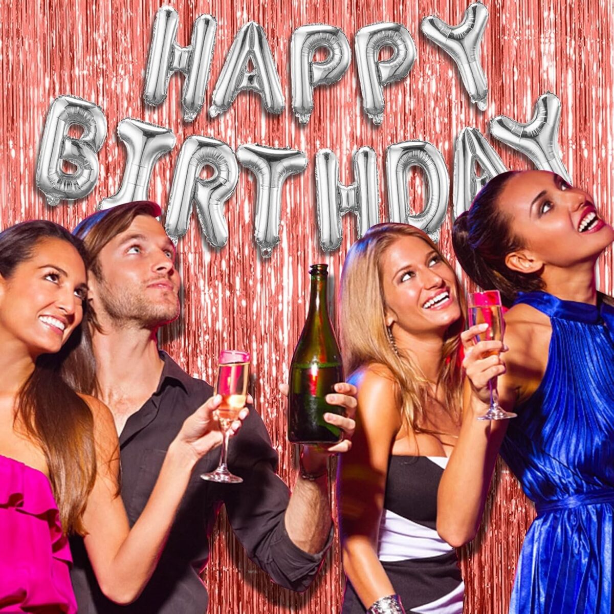 Perdea Franjurata, Embo, Model Decor Petrecere, pentru Fundal de Poze, Amenajare Colorata a Petrecerii, Dimensiune 100x200 cm, Rose Gold - imagine 2