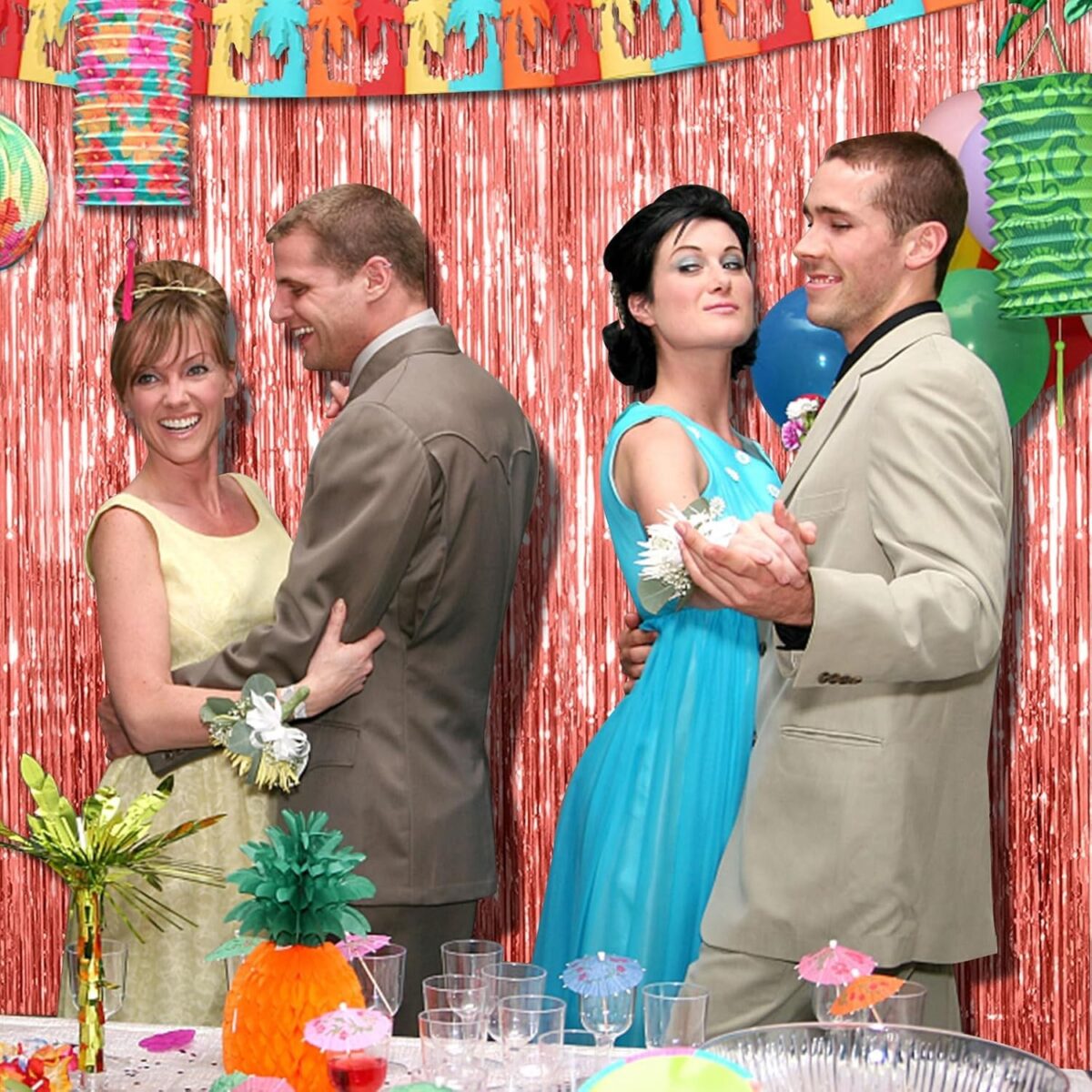 Perdea Franjurata, Embo, Model Decor Petrecere, pentru Fundal de Poze, Amenajare Colorata a Petrecerii, Dimensiune 100x200 cm, Rose Gold - imagine 3