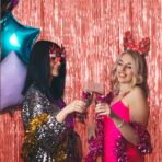 Perdea Franjurata, Embo, Model Decor Petrecere, pentru Fundal de Poze, Amenajare Colorata a Petrecerii, Dimensiune 100x200 cm, Rose Gold - imagine 4