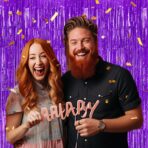 Perdea Franjurata, Embo, Model Decor Petrecere, pentru Fundal de Poze, Amenajare Colorata a Petrecerii, Dimensiune 100x200 cm, Mov Deschis - imagine 4