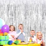 Perdea Franjurata, Embo, Model Decor Petrecere, pentru Fundal de Poze, Amenajare Colorata a Petrecerii, Dimensiune 100x200 cm, Argintiu - imagine 5