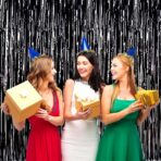 Perdea Franjurata, Embo, Model Decor Petrecere, pentru Fundal de Poze, Amenajare Colorata a Petrecerii, Dimensiune 100x200 cm, Negru - imagine 2